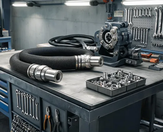 Industrial hose assembly bench
